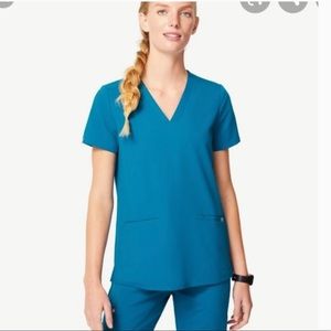 FIGS Alps Blue Casma 3-pocket scrub top XS NWT